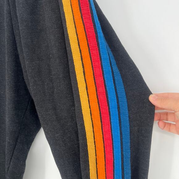 Aviator Nation 5 Stripe Sweatpant Charcoal Size XS Unisex - Picture 8 of 10